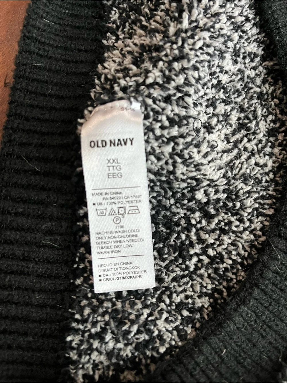 Old Navy Black and White Checker Knit Dog Sweater